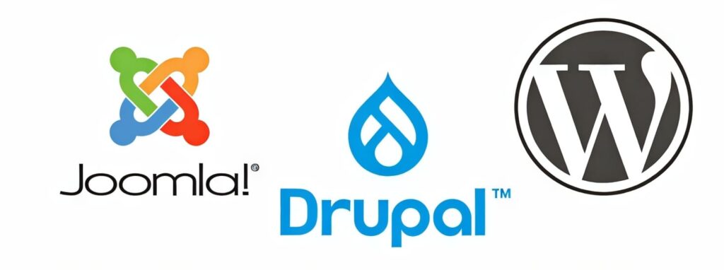 Лого Drupal, Joomla, WP